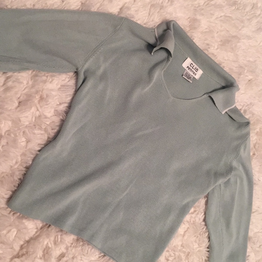 ~Light Aquamarine Three Quarter Sleeve Sweater~